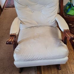 Free Large Comfy Original Wooden Leather Chair