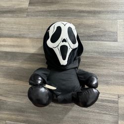 Hot Topic Ghost Face Plushie Halloween Backpack Black White Horror