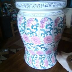 Ceramic Chinese Lotus Garden Stool