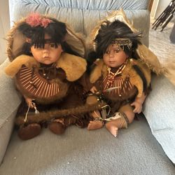 Porcelain Native American Dolls
