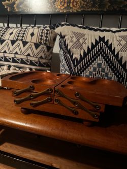 Vintage Wooden server with Brass Hardware