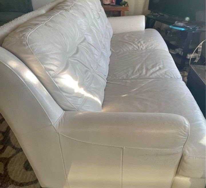 Leather White Couch