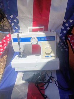 White heavy duty sewing machine