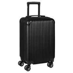 Vertical Stripe Luggage Travel Sliding Wheels 20" Black