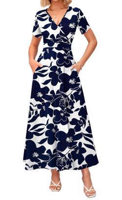 WNEEDU Women's Maxi Dress Ankle Length XL 16-18