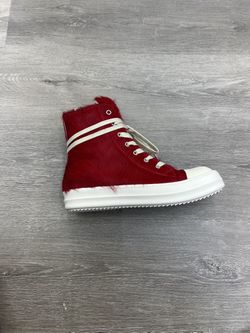 Rick Owens Ramones High-Top Sneakers Red