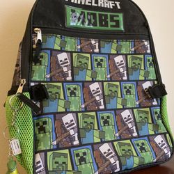 Minecraft MOBS Creeper Kids Backpack For Girls And Boys! Clean, Like New