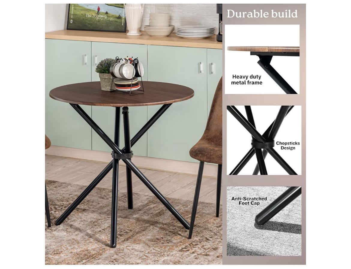 Round Table Modern With Metal Legs
