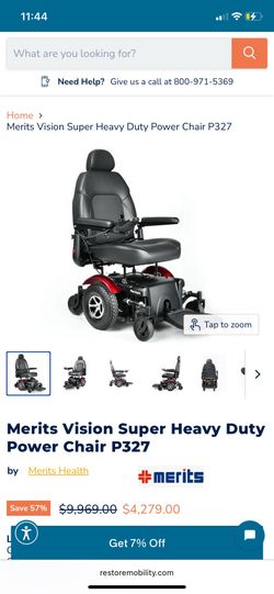 Merits Vision Super Heavy Duty Power Chair P327 Red  9/10. Condition