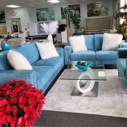 Velvet Sofa And Loveseat Pre-Black FRIDAY Sale $1,499 With Free Chair