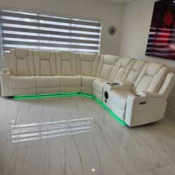 Seccional Reclinable Led Electrico 