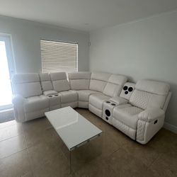 LEATHER SECTIONAL - In White, Black Or GRAY 👏🏻👏🏻