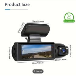 1080P Dual Camera Dash Cam For Cars 