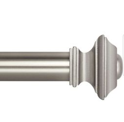 Ivilon Drapery Treatment Window Curtain Rod - Square Design 1 1/8 Rod. 120 to 240 Inch - Satin Nickel