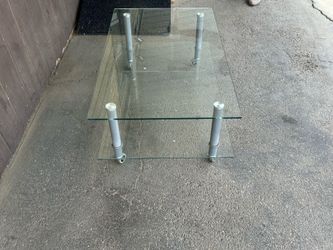 Modern Glass TV Stand / Entertainment Center with Wheels
