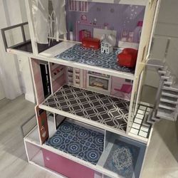 Barbie doll house big size pink up