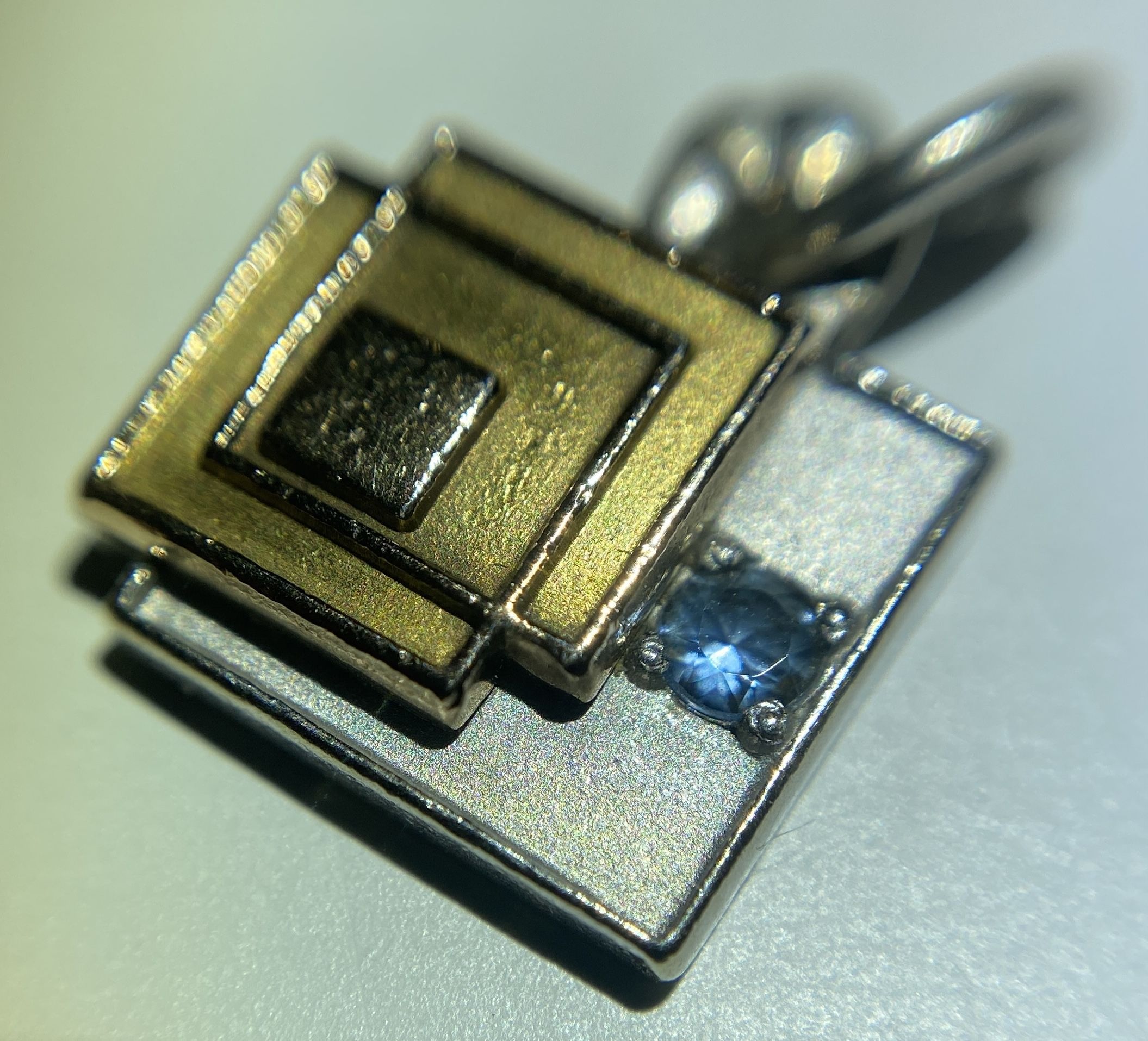 Vintage cTo 10 K Charm With Blue Stone