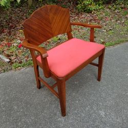 Upholstered Wood Arm Chair - Wide Seat