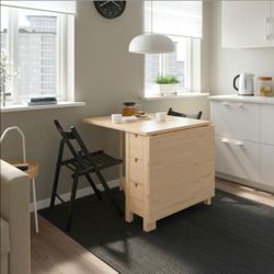 Ikea NORDEN Solid Birch Gateleg Dining Table With Six Drawers