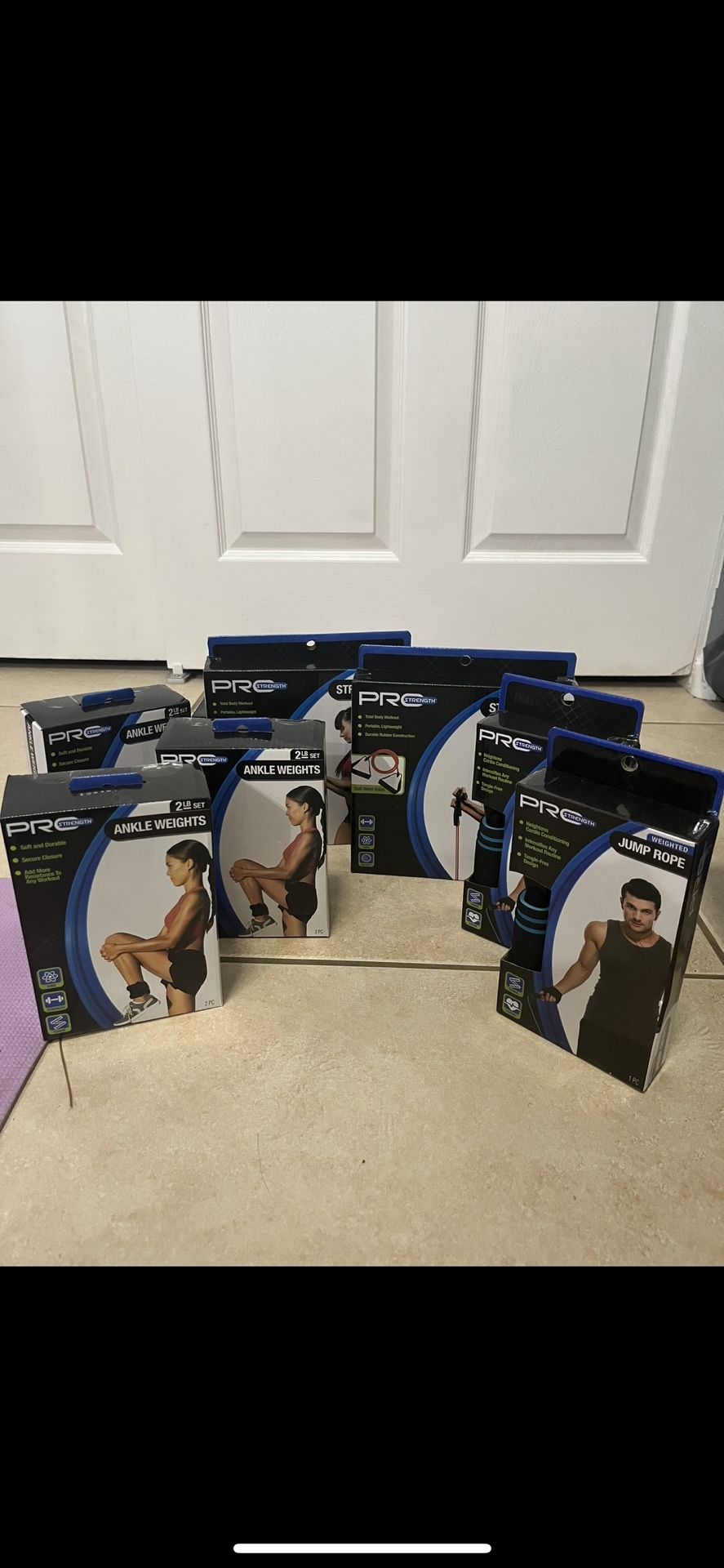 Workout Equipment Set - Ankle Weights, Resistance Bands, Jump Rope