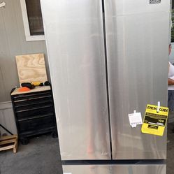 Galanz 29 in. W 16.0 cu. ft. French Door Refrigerator in Stainless 