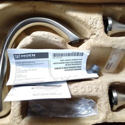 Eva 2-Handle Deck-Mount Roman Tub Faucet Trim Kit in Brushed Nickel