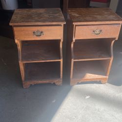 2- Antique ETHAN ALLEN BAUMRITTER End Tables - Need Restored