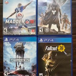 PS4 Games Clearance 1 For $15 , $40 For Them All/ Madden 16 /Destiny /Battle front /fallout 76