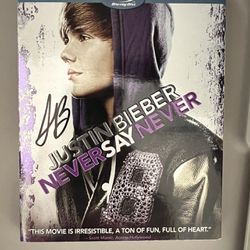 Signed Justin Bieber Never Say Never Blue Ray+DVD (unopened)