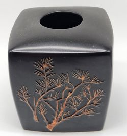 Traditional Japanese style Chinkin Ceramic Napkin or Tissue Box