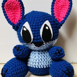 Lilo Stitch blue Crochet Doll PLUSH figure toy Amigurumi handmade NEW-USA seller