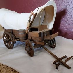 Vintage Wooden Conestoga Covered Wagon Handmade *Please Read Entire Description