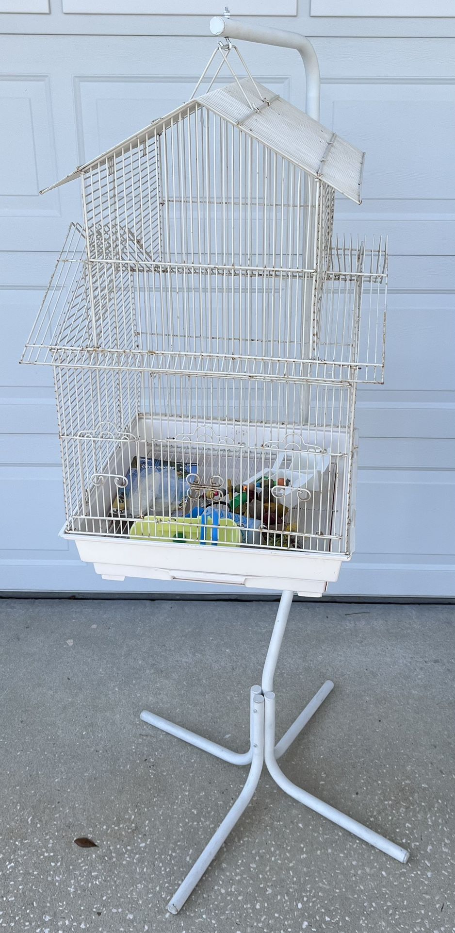 White Bird Cage And Stand