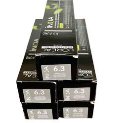 L'OREAL INÓA Ammonia-Free Permanent Hair Color 60g (2.1 OZ) – Color 6.3 – Set of 5 boxes   