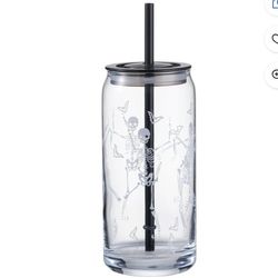 Glass Tumbers 2 Per Box Ghost, Skeleton And Pumpkin