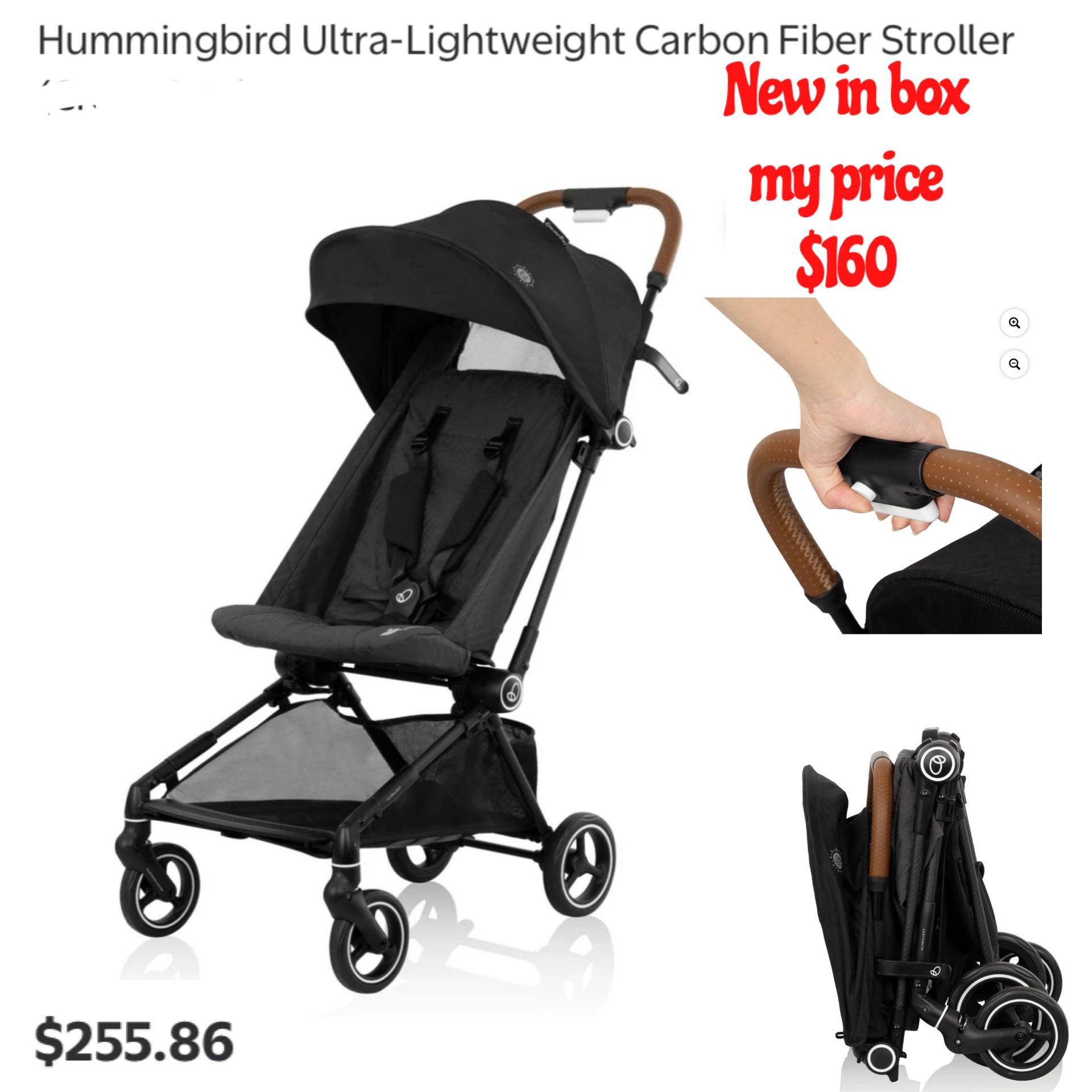 New in box evenflo. Hummingbird Ultra-Lightweight Carbon Fiber Stroller $160  cash only pick up east Palmdale 