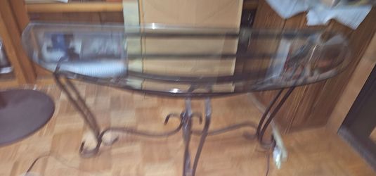 Gorgeous Glass and Iron Entryway Table