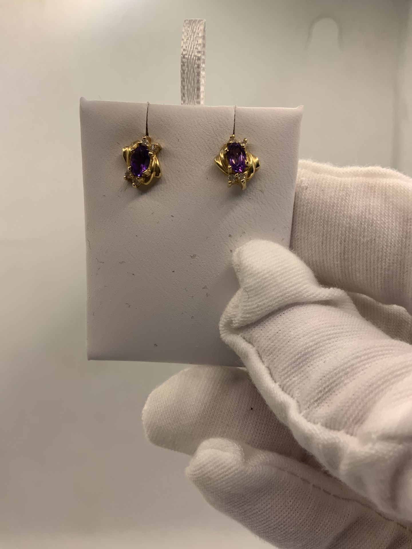 Diamond Gold Earrings 14k 1.8g