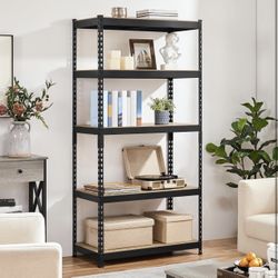Standing Shelf Units 5 Tier Shelving Unit, Adjustable Garage Shelving Metal Shelving Unit Utility Rack Heavy Duty Industrial Shelving, 35.5″W × 17.5″D