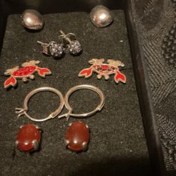 5 Pairs Of Sterling Silver 925 Stud Earrings..