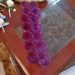 14 Purple Glass Votive Holders