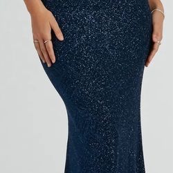 Windsor- Daisia Strappy Back Mermaid Glitter Formal Dress- Size XS