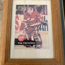 Tim Cheveldae Detroit Red Wings NHL Pro Set Autographed Card
