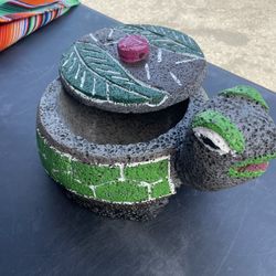 Molcahete Turtle(lid & Rock Included)
