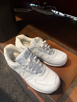 New Balance 574 White Leather Sneakers