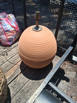 Vintage large terracotta lamp