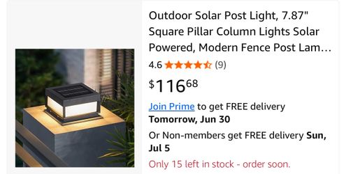 Outdoor solar post light