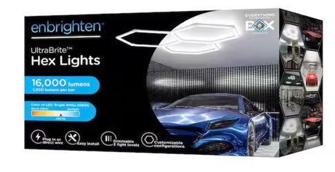 Hex Lights 16Pack 16.5 in./1.45ft Integrated LED Strip Light Fixture White Dimmable 16000LM 5000K Wall Remote