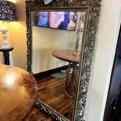 Large Antique Gold Gilt Mirror Wood Frame 