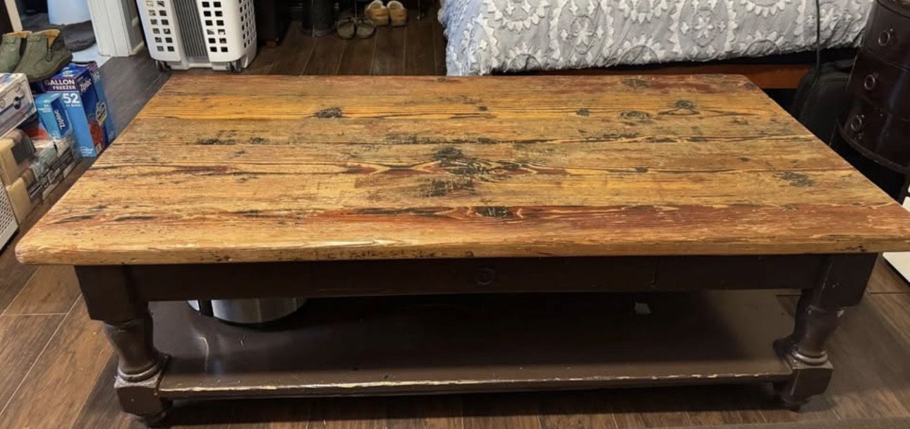 Solid Wood Rustic Coffee Table